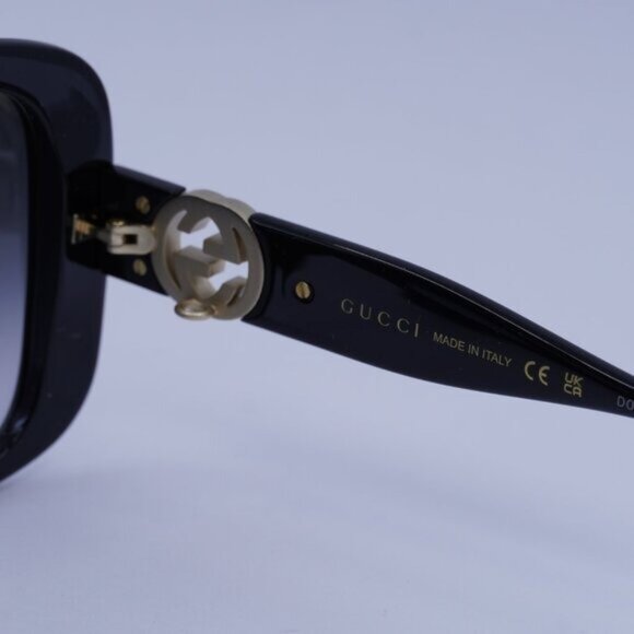 Gucci GG1029SA 001 Sunglasses Black Square Frame, Grey Gradient Lenses main image 9